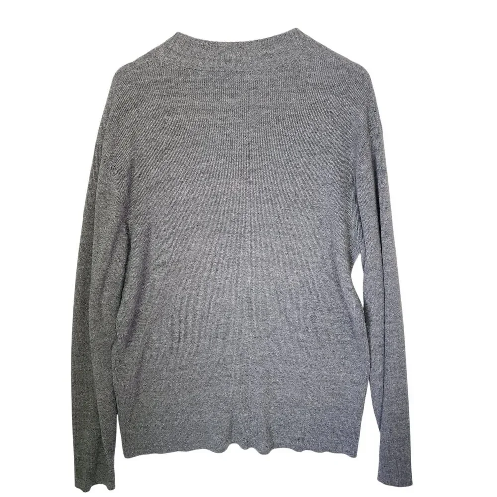 Peter Millar Crown Crafted XL Gray Linen Merino Wool Button Up Cardigan Sweater